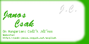 janos csak business card